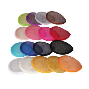 Vente en gros <span class=keywords><strong>pas</strong></span> <span class=keywords><strong>cher</strong></span> pour femmes Sinamay Teardrop Fascinator Base Derby Fascinator Bridal Cap DIY Church Hat for Party Sinamay Church Hat - Product Image 1