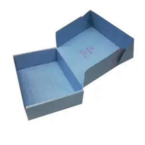 批发定制印刷折叠蓝色盒子包装运输服装邮寄瓦楞纸箱