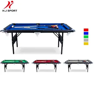 6ft 7ft Baik Harga Pabrik Kolam Renang Meja Snooker dengan Kaki Logam Lipat Billiard Snooker Permainan untuk Penjualan