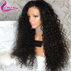 Perruque Full Lace Wig indienne crépue et bouclée, perruque naturelle, cheveux bouclés, non traités, densité 300%, vente en gros