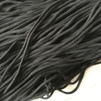 Cordon en macramé tressé YRC01C de qualité supérieure, fil noir teint de 5 mm, 100 % coton pur