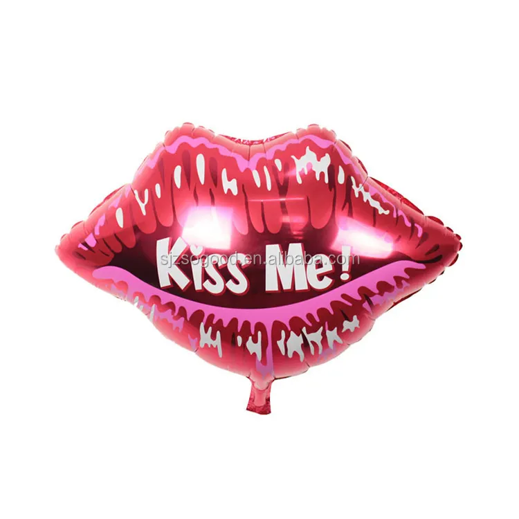High Quality Sexy Red Lips Shape Foil Balloon Inflatable Wedding Party Gift KISS ME Aluminium Balloons For Valentine's Day