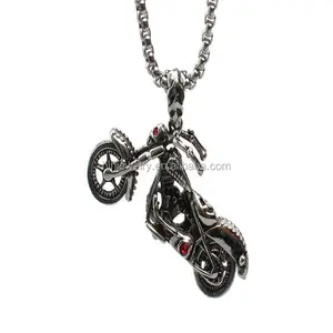 Colgante para collar de moto para hombre, colgante en forma de moto, dorado, nuevo diseño