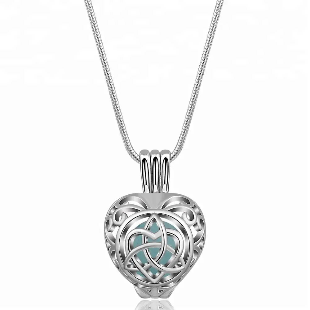 Wholesale Silver Pearl Cage Pendants Irish Knot Locket Celtic Love Necklace Jewellery