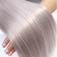 Extensions de cheveux humains gris platine ombré, 3 paquets, deux tons, 1B/gris, extensions de cheveux humains gris argenté, racines foncées, lisses, cheveux humains brésiliens
