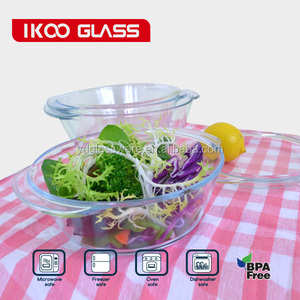 Résistant à la chaleur en verre <span class=keywords><strong>pyrex</strong></span> <span class=keywords><strong>cocotte</strong></span> ronde - Product Image 2