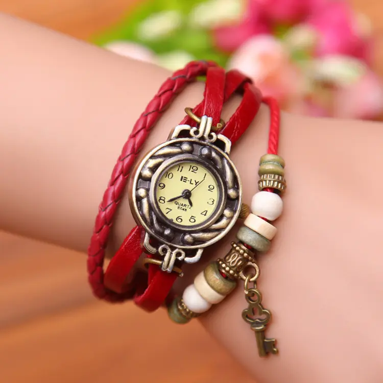 Dropshipping Retro Bracelet Series Watch Fashion Love Lock Key Write Watch Bracelet Wrist Watch