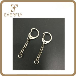 Acero níquel color <span class=keywords><strong>D</strong></span> gancho llavero con anillo extremo - Product Image 2