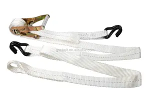 2" Ratchet Tie Down Strap Set With Double J Hook