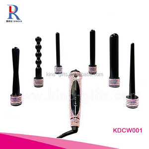 Bling bling diamant décoration haute chaleur 6 en 1 Curling Wand set différentes tailles de bigoudi - Product Image 2