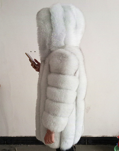 Giacca invernale cinese per capelli lunghi e grigi con <span class=keywords><strong>pelliccia</strong></span> di volpe sintetica per taglie forti leggera ed elegante per l'inverno - Product Image 5