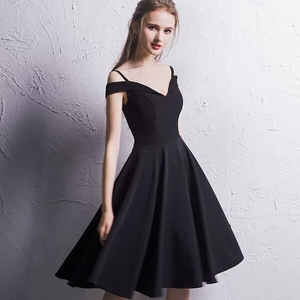 <span class=keywords><strong>Robe</strong></span> de soirée <span class=keywords><strong>noire</strong></span> sexy à col en V, style MANNI, pour femmes - Product Image 2