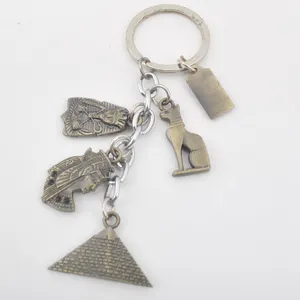 थोक मिस्र पिरामिड स्फिंक्स क्लियोपेट्रा धातु स्मारिका चाबी का गुच्छा