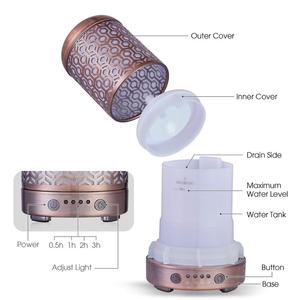 100 ミリリットル金属アロマディフューザーカラフルな LED スパルームディフューザー、空気清浄、加湿器ティファニーブルーム香水ディフューザー - Product Image 3