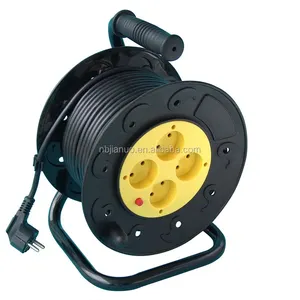 CE Rohs Approval PP Housing Four Outlets Thermal Protection retractable cable reel