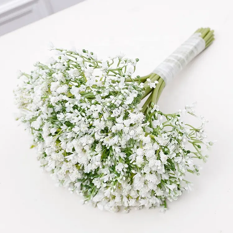 QiHao High quality Plastic artificial flower decorative baby breath flower for sale