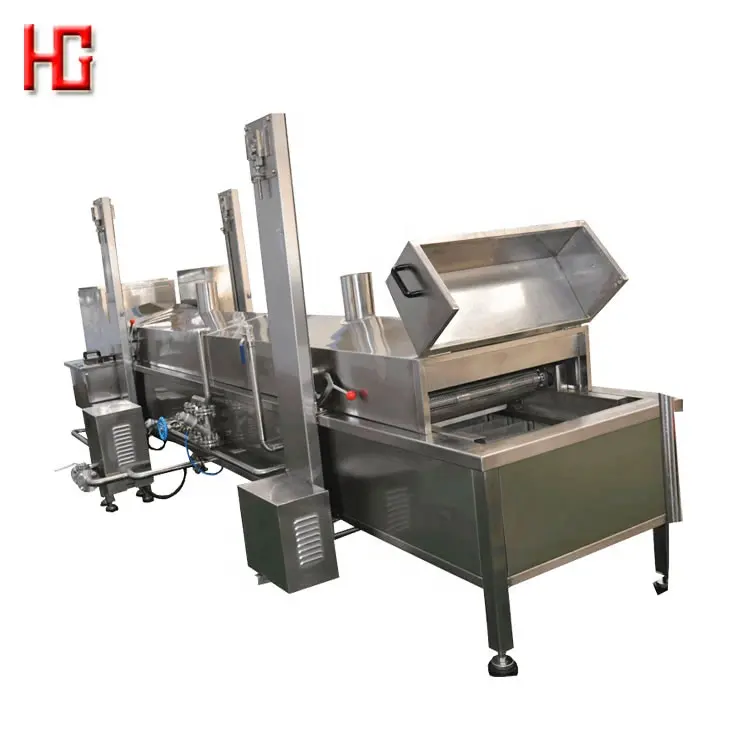 Yağ ve su ayırma kızartma makinesi/bant konveyör otomatik sürekli fritöz/sürekli bant fritöz