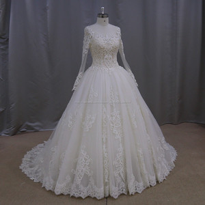XF1080 réel échantillon <span class=keywords><strong>de</strong></span> <span class=keywords><strong>cendrillon</strong></span> <span class=keywords><strong>robe</strong></span> <span class=keywords><strong>de</strong></span> mariage avec manches longues - Product Image 3