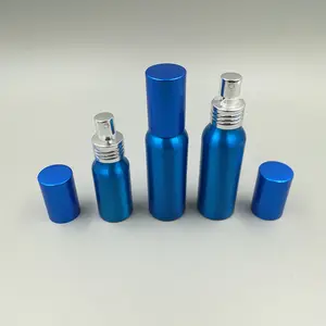 香水瓶30ml 80mlブルーアルミミストスプレー蓋付き