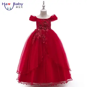 Grosir pakaian pesta panjang gaun gadis-Hao Gaun Putri Panjang Bayi, Kostum Anak Perempuan Selempang Batas Bahu, Gaun Pesta Panjang untuk Anak Perempuan