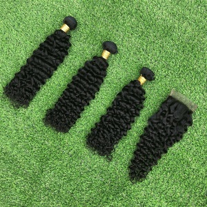 Yoyo — mèches naturelles péruviennes bouclées Remy, <span class=keywords><strong>cheveux</strong></span> naturels vierges, non traités, 8A - Product Image 4