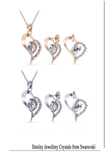 Accesorio <span class=keywords><strong>de</strong></span> corazón <span class=keywords><strong>de</strong></span> Plata <span class=keywords><strong>de</strong></span> Ley 925 Daisini adornado con cristales <span class=keywords><strong>Swarovski</strong></span>, colgante <span class=keywords><strong>y</strong></span> <span class=keywords><strong>pendientes</strong></span>, conjunto <span class=keywords><strong>de</strong></span> joyería para mujer - Product Image 6
