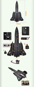 Plano eléctrico <span class=keywords><strong>SR71</strong></span> RTF, muy popular, con control remoto, 2021 - Product Image 3
