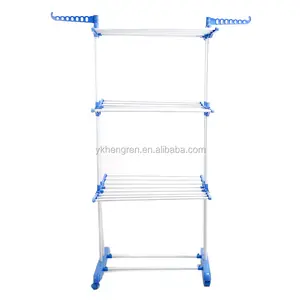 Folding Stainless Steel Clothing Garment dryer rack3 tier clothes drying rack towel rack