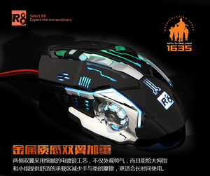 Nomu R8-souris de jeu optique <span class=keywords><strong>6D</strong></span>, filaire, ergonomique, produits populaires, en boîte couleur, meilleure vente et technique - Product Image 4