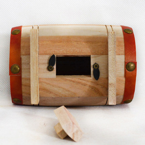 <span class=keywords><strong>Tirelire</strong></span> en bois en forme de tonneau à vin personnalisable, jouet éducatif, pot en bois - Product Image 3