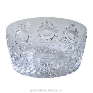 Tazón para Servir Ensaladas y Frutas de Acrílico Vintage Ecológico con Relieve y Boca Ancha - Product Image 2