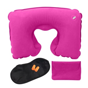 Aoxiang zhe Car Flight Travel Luftkissen Rest kissen Aufblasbares U-förmiges Nacken kissen Augen maske Ohr stöpsel - Product Image 3