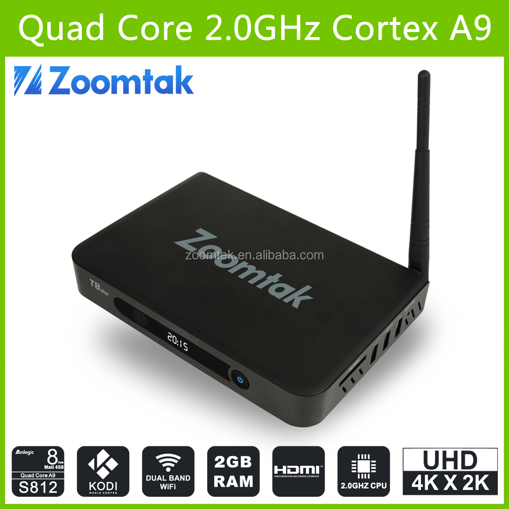 Amlogic S812 quad core 2 G RAM kodi android tv box soporte 4 K y H.265