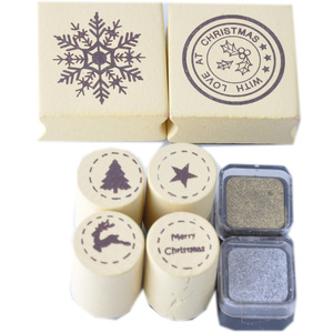 8pk bán buôn giáng sinh thiết kế biểu tượng tùy chỉnh bằng gỗ tem trong nhựa bóng cho thẻ làm quà tặng - Product Image 3