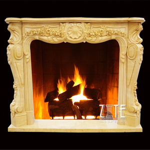 Natural Hand Carved Indoor <strong>Marble</strong> Wood Burning Fireplace <strong>Hearth</strong> <strong>Slabs</strong> Surround - Product Image 5