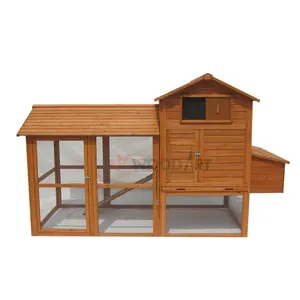Wooden Chicken Coop Nest Box Hen House Poultry Pet Hutch With Outdoor Large Run