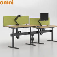 Table debout électrique au design moderne, établi à hauteur réglable avec cadre en métal, bureau d'ordinateur assis-debout