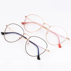 Hot Sale Women Round Metal Eyeglasses Custom Logo Metal Optical Eyeglasses Frames Optical Glasses 2021