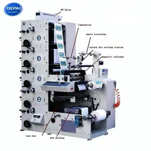 FPL320-2 320mm 2 3 4 5 6 Color Label Logo Die Cutting UV Dryer Flexographic Flexo Printing Machine