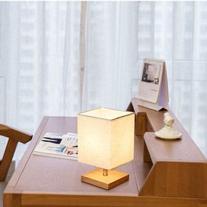 Modern <strong>Small</strong> Night Light Nordic Wooden Fabric Simple <strong>Desk</strong> <strong>Lamp</strong> Bedside Table <strong>Lamp</strong> <strong>for</strong> Bedroom Hotel Living Room - Product Image 6