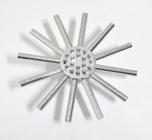 Accessorio per doccia a stella in ottone cromato da 8.7 pollici 220mm eco-friendly ad alta pressione per risparmio idrico da parete per bagno - Product Image 2