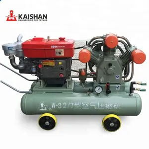 kaishan low price south africa 3.2/7 3/5 4/5 bar cheap diesel mining piston air compressor with jack hammer