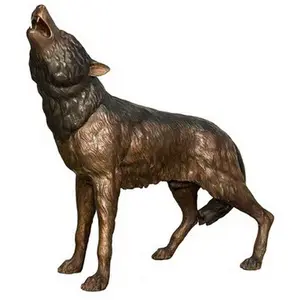 Trang Trí Cuộc Sống Ngoài Trời Kích Thước Bronze Wolf Điêu Khắc Với Chất Lượng Đảm Bảo Để Bán