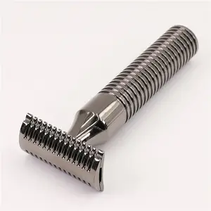YAQI Парикмахерская бритва, металлическая цветная латунная ручка, безопасная бритва для мужчин
