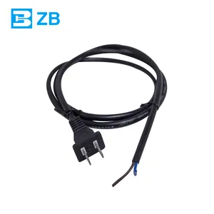 3.0M China 2pin flat vizio tv power cord with open wire