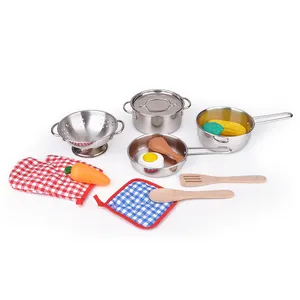 食品级儿童烹饪套装304不锈钢餐具套装厨房玩具烹饪厨房用具