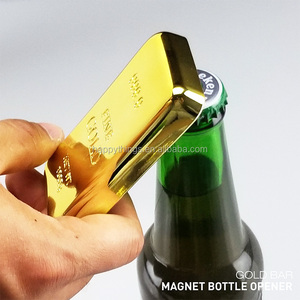 Wholesale Gold Decor Gold Bullion <b>Bar</b> Shape Plastic <b>Bottle</b> <b>Opener</b> Magnet - Product Image 4