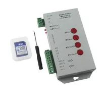 T1000S RGB LED構成可能なプログラム可能なLEDストリップピクセルコントローラー、SDカード付きWs2811、WS2812B ect DreamcolorLEDライト用