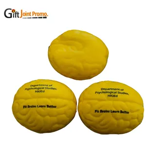 Pelota antiestrés para apretar, juguete promocional de PU Unisex con forma de cerebro, LOGO personalizado, de 8 a 13 años, 14 años