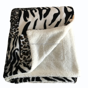 Sợi Nhỏ Mềm Chunky Da Động Vật Thiết Kế Faux Fur Chăn In Ấn Sherpa Ném Chăn - Product Image 2